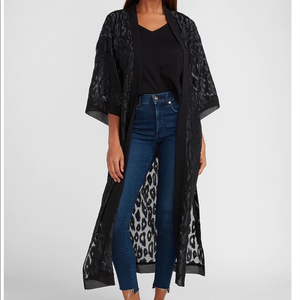 Express Leopard Jacquard Cover-Up